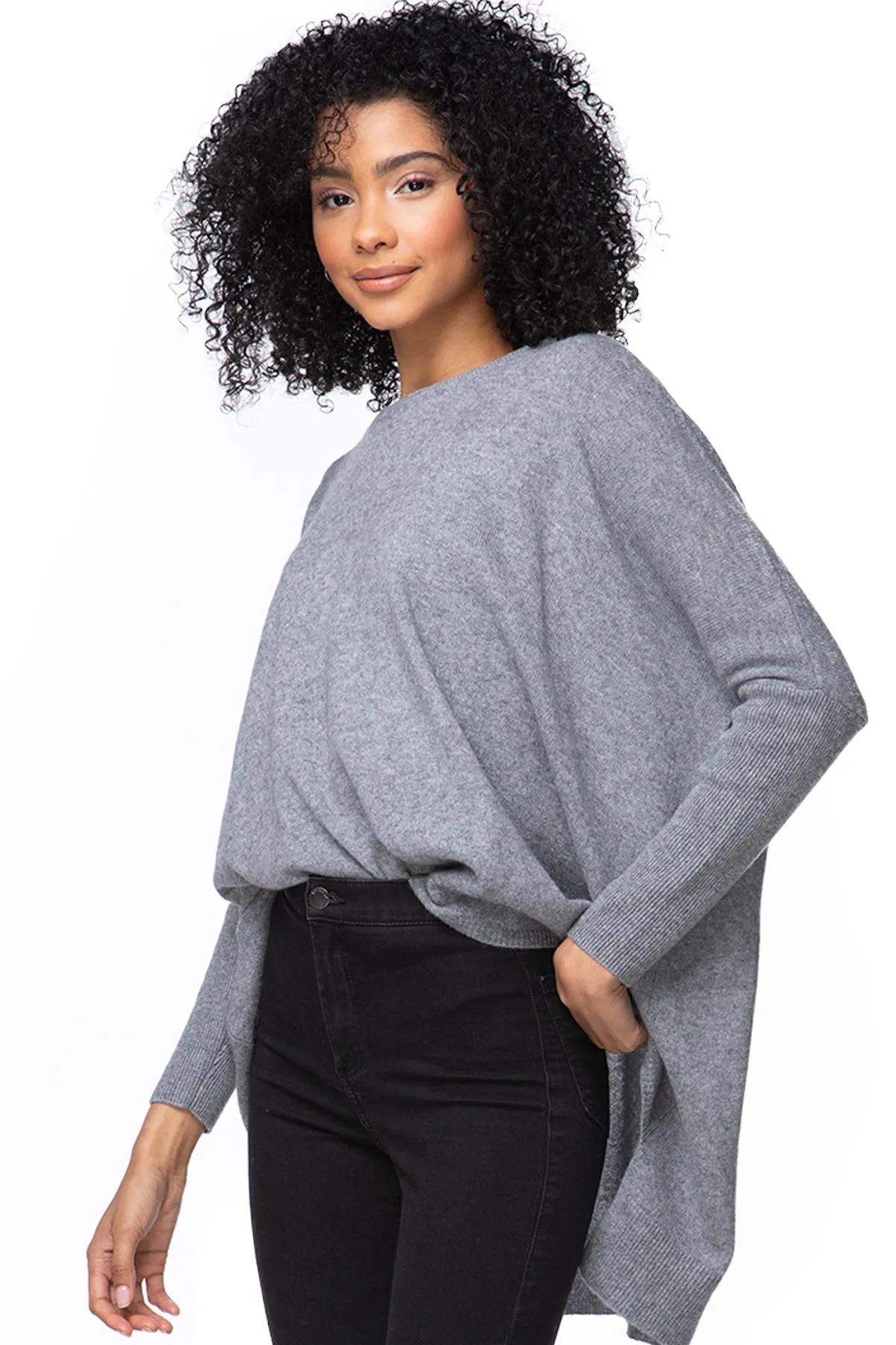 100% Cashmere Loose & Easy Crew Sweater in Fall Colors