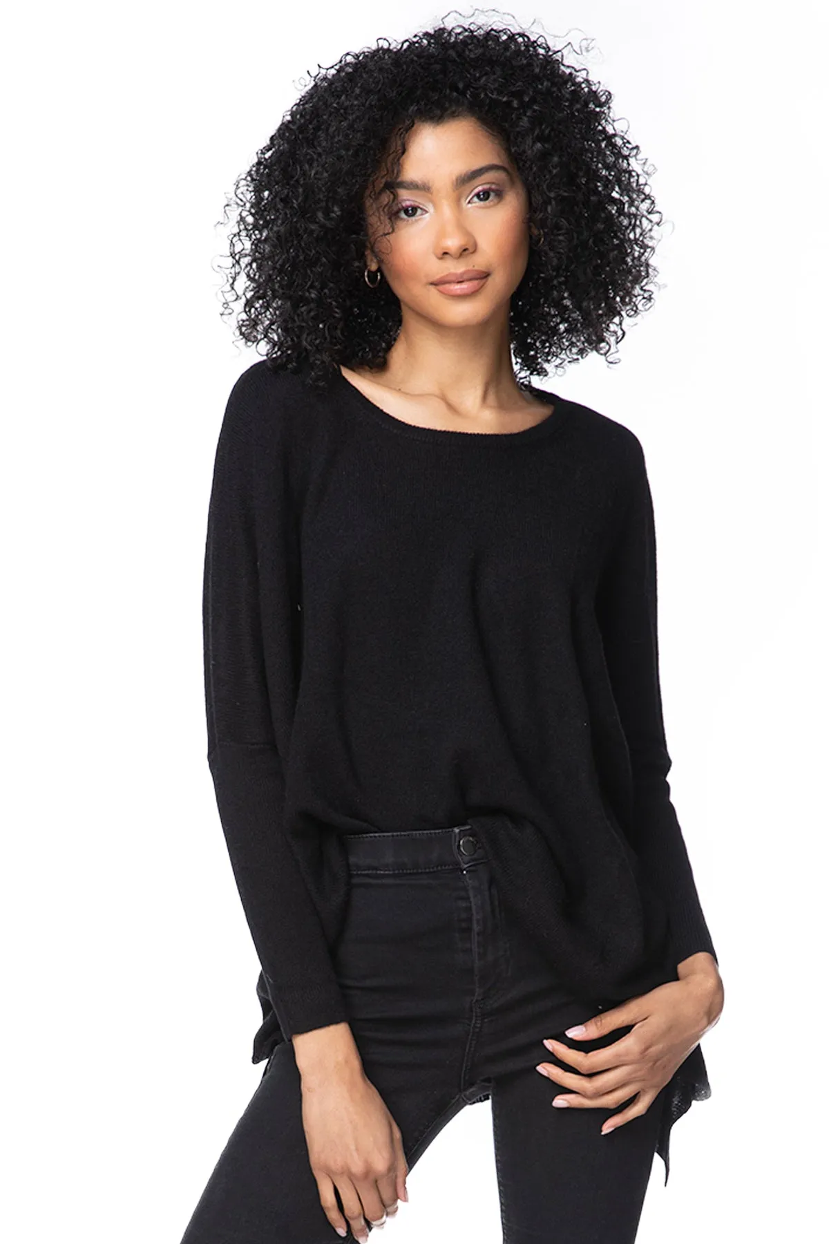 100% Cashmere Loose & Easy Crew Sweater in Fall Colors