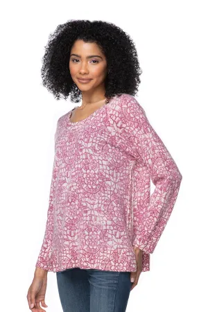 100% Cashmere Printed Comfort Crew