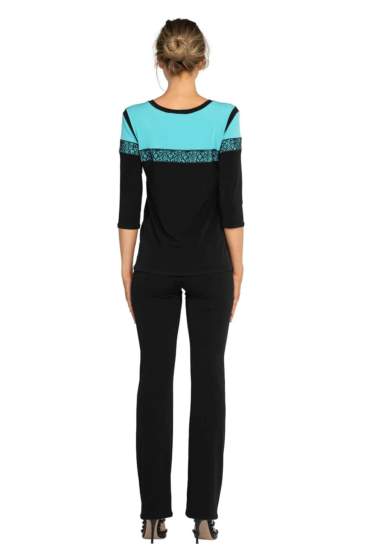3/4 SLV Single Layered Contrast Top
