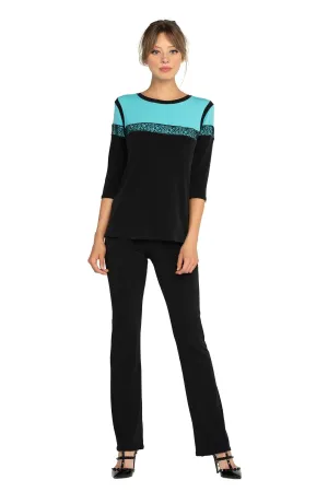 3/4 SLV Single Layered Contrast Top