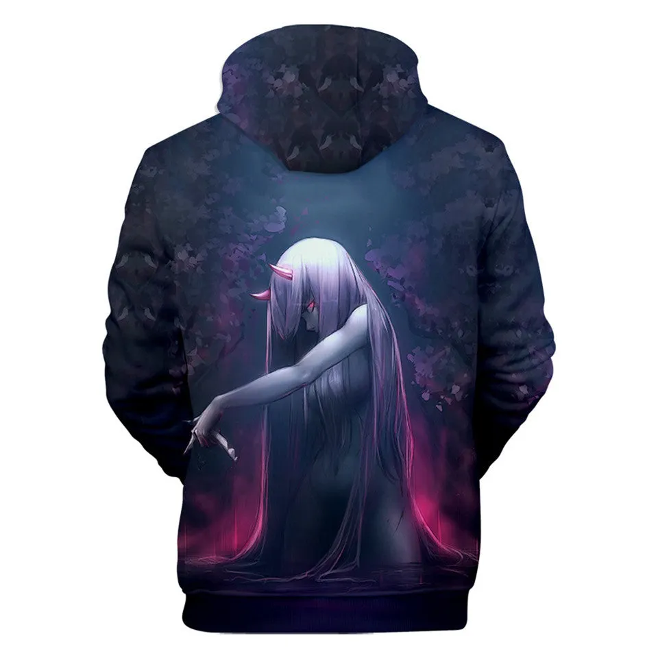 3D Printed Anime DARLING In The FRANXX Hooded Pullovers Hoodies