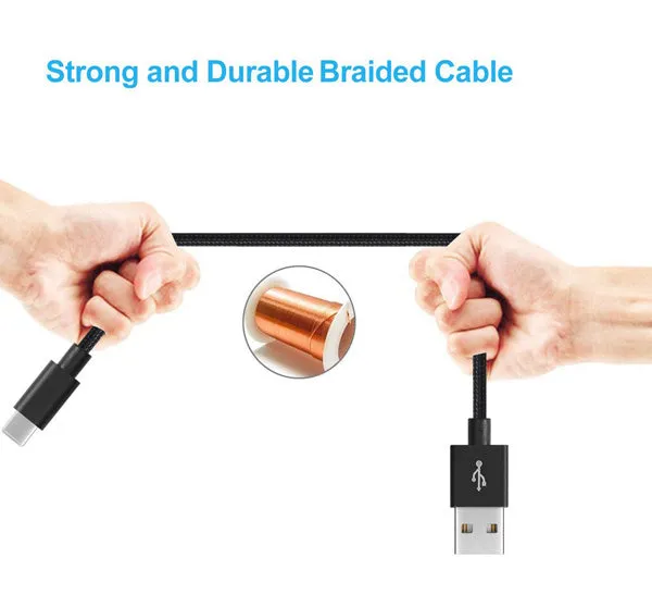6ft USB Cable, Braided Wire Power Charger Cord - AWR14