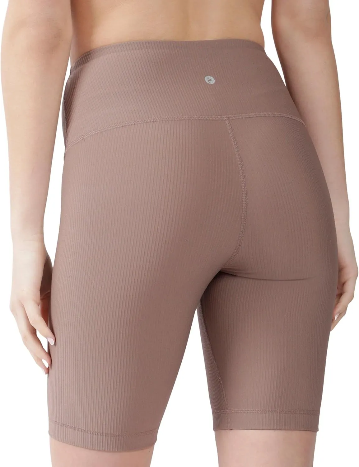 90 Degree By Reflex Womens High Waisted Biker Shorts Ribbed Workout Yoga Running Tummy Control Spandex Short