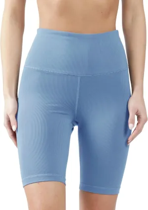 90 Degree By Reflex Womens High Waisted Biker Shorts Ribbed Workout Yoga Running Tummy Control Spandex Short