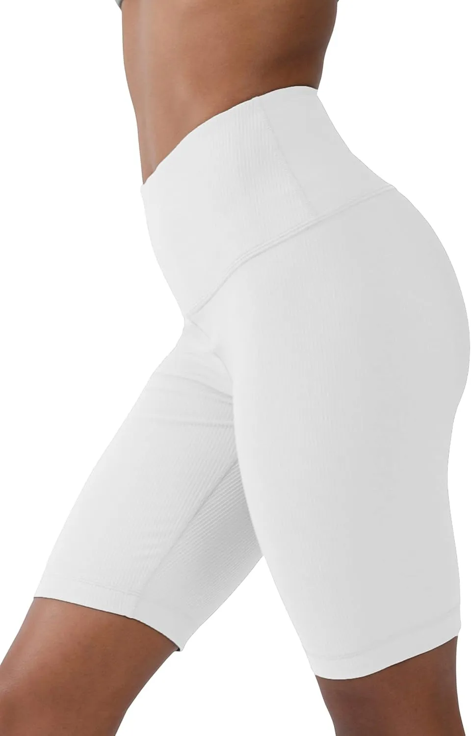 90 Degree By Reflex Womens High Waisted Biker Shorts Ribbed Workout Yoga Running Tummy Control Spandex Short
