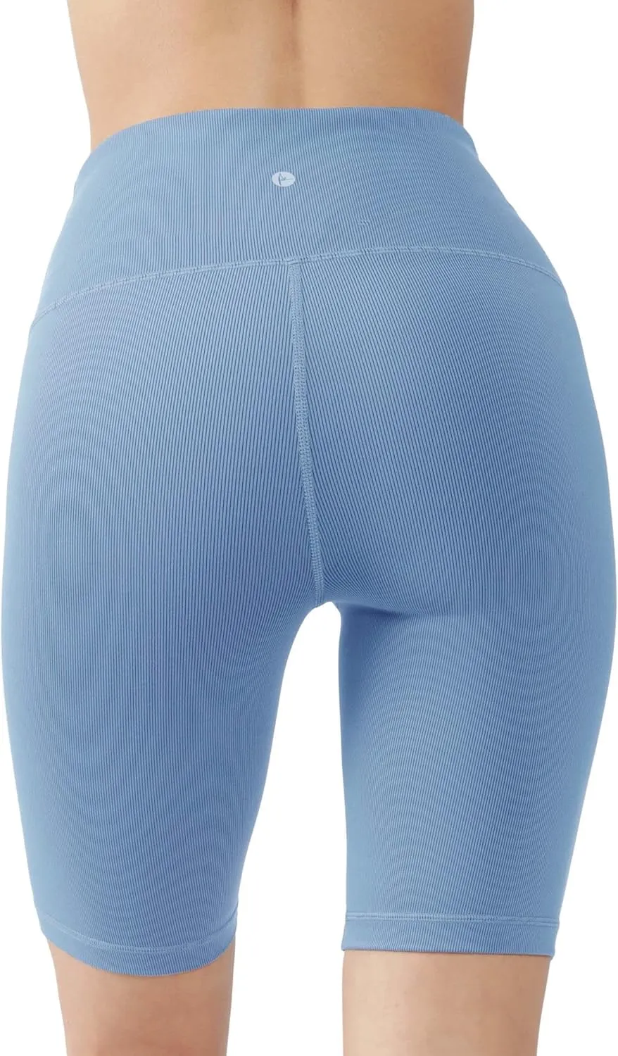 90 Degree By Reflex Womens High Waisted Biker Shorts Ribbed Workout Yoga Running Tummy Control Spandex Short