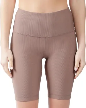 90 Degree By Reflex Womens High Waisted Biker Shorts Ribbed Workout Yoga Running Tummy Control Spandex Short