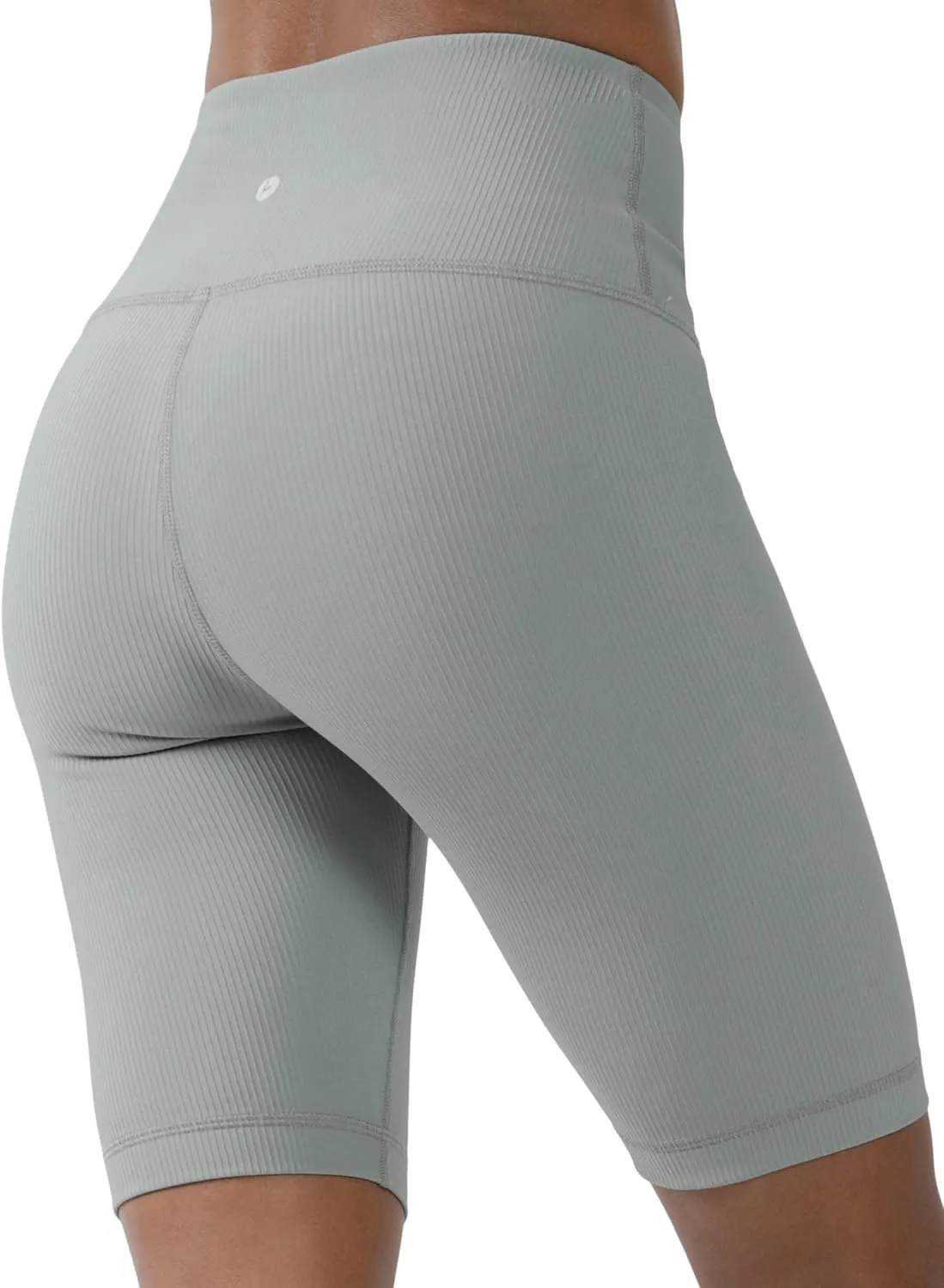 90 Degree By Reflex Womens High Waisted Biker Shorts Ribbed Workout Yoga Running Tummy Control Spandex Short