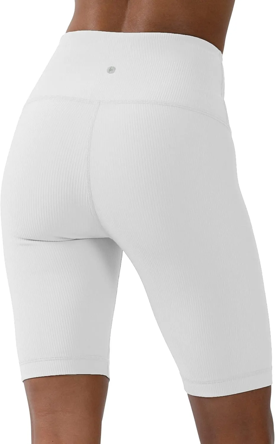 90 Degree By Reflex Womens High Waisted Biker Shorts Ribbed Workout Yoga Running Tummy Control Spandex Short