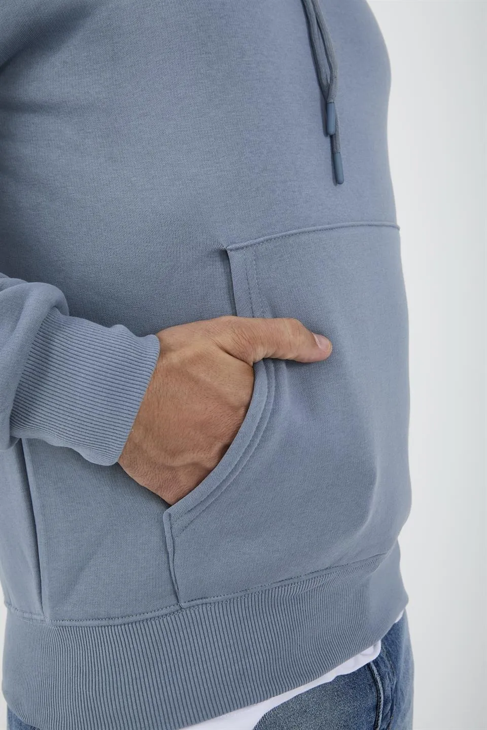 açikmavi erkek oversize kapüşonlu kanguru cepli sweatshirt