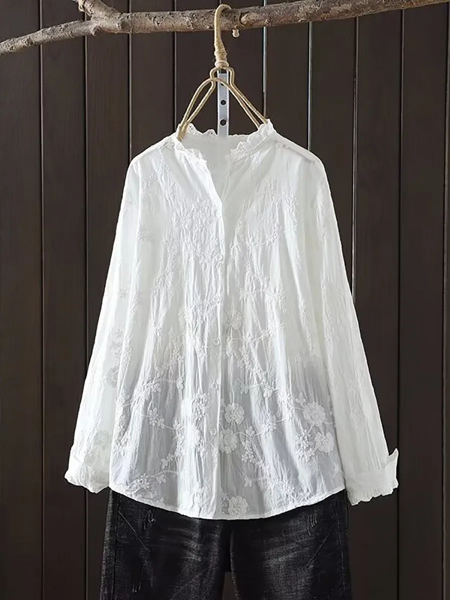 Amelia - Embroidered Loose Shirt