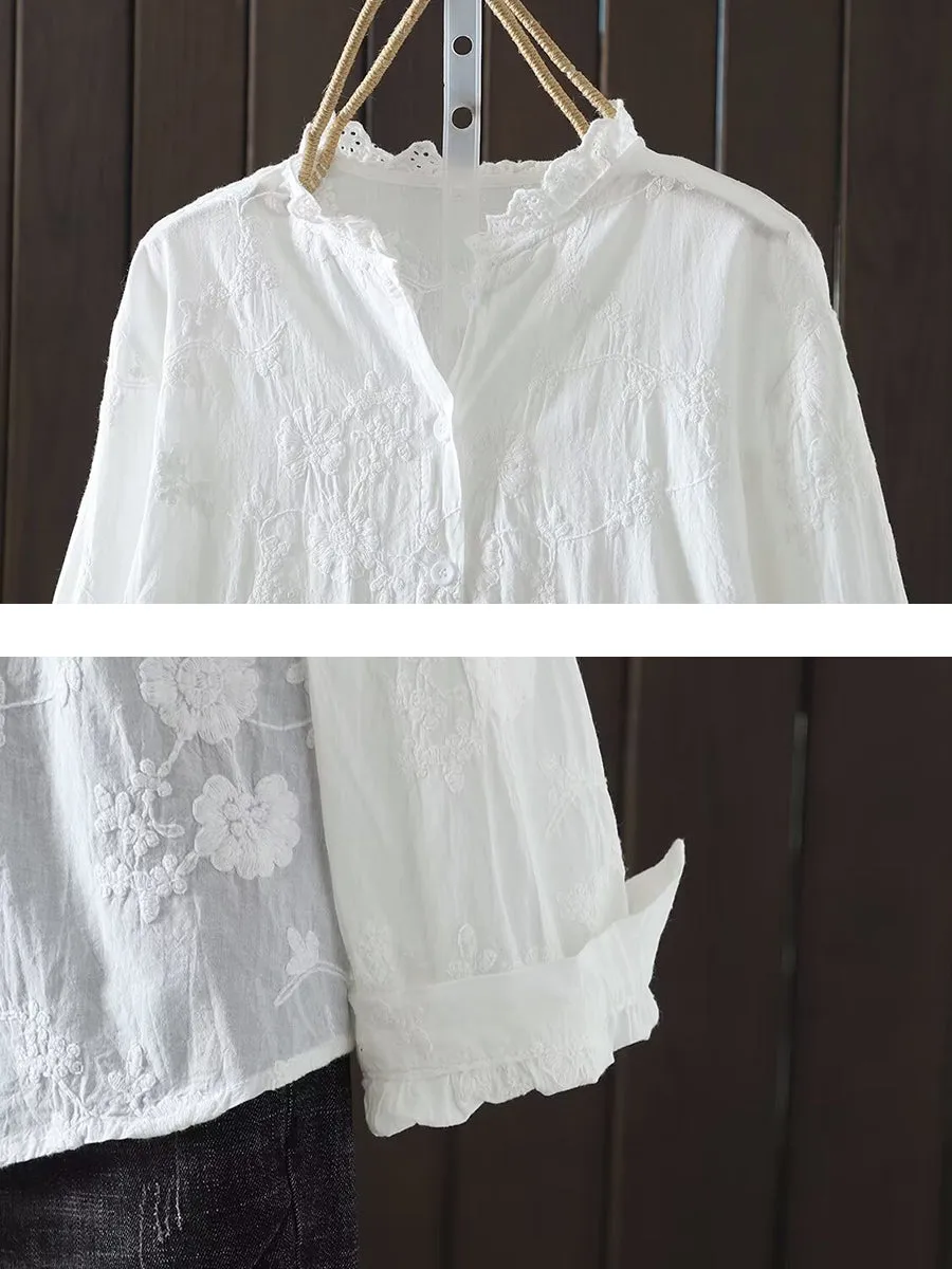 Amelia - Embroidered Loose Shirt