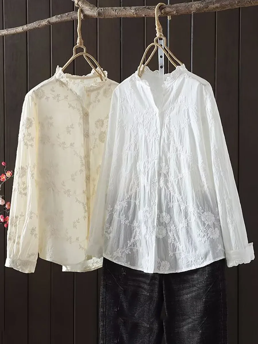 Amelia - Embroidered Loose Shirt