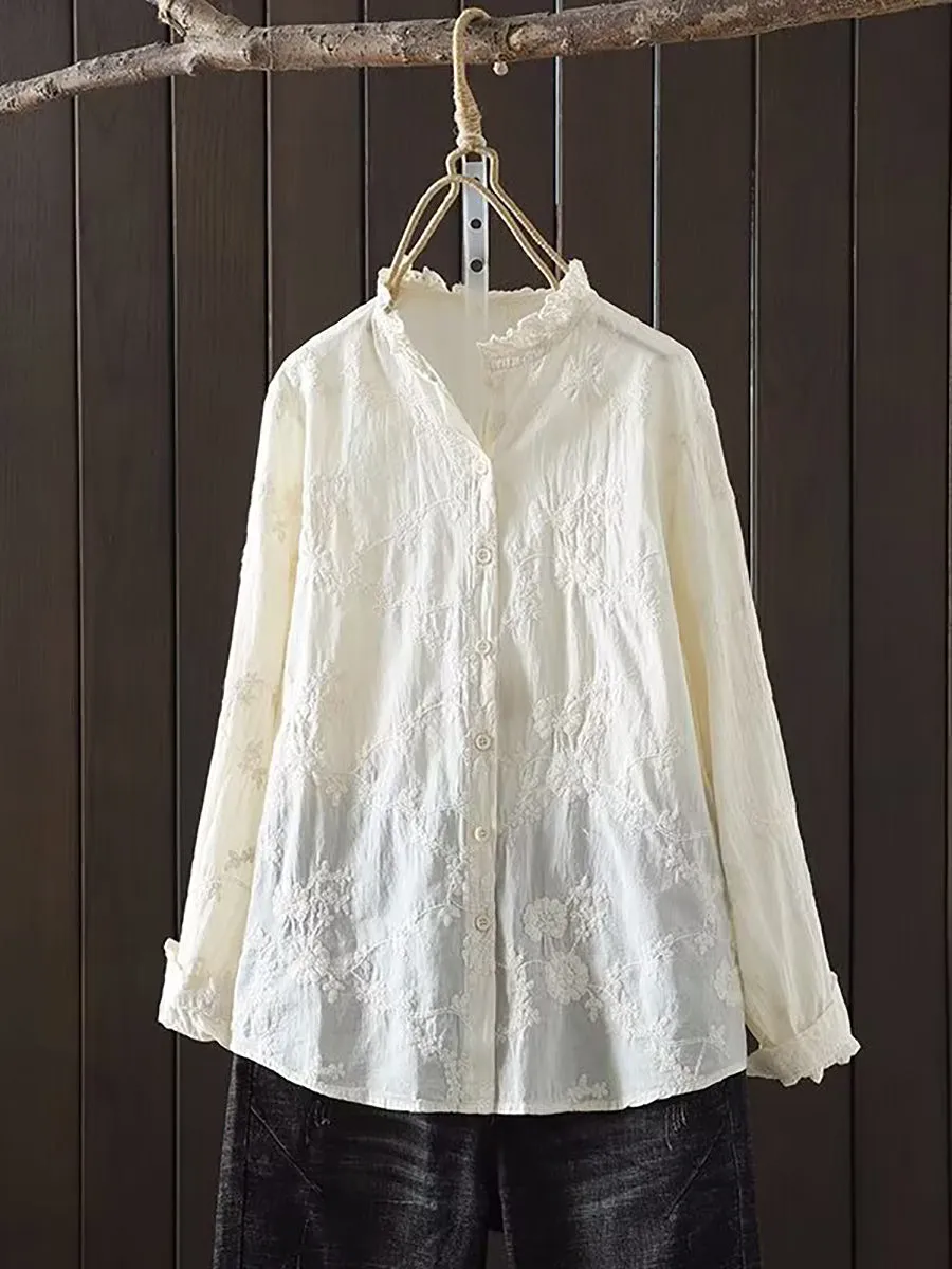 Amelia - Embroidered Loose Shirt
