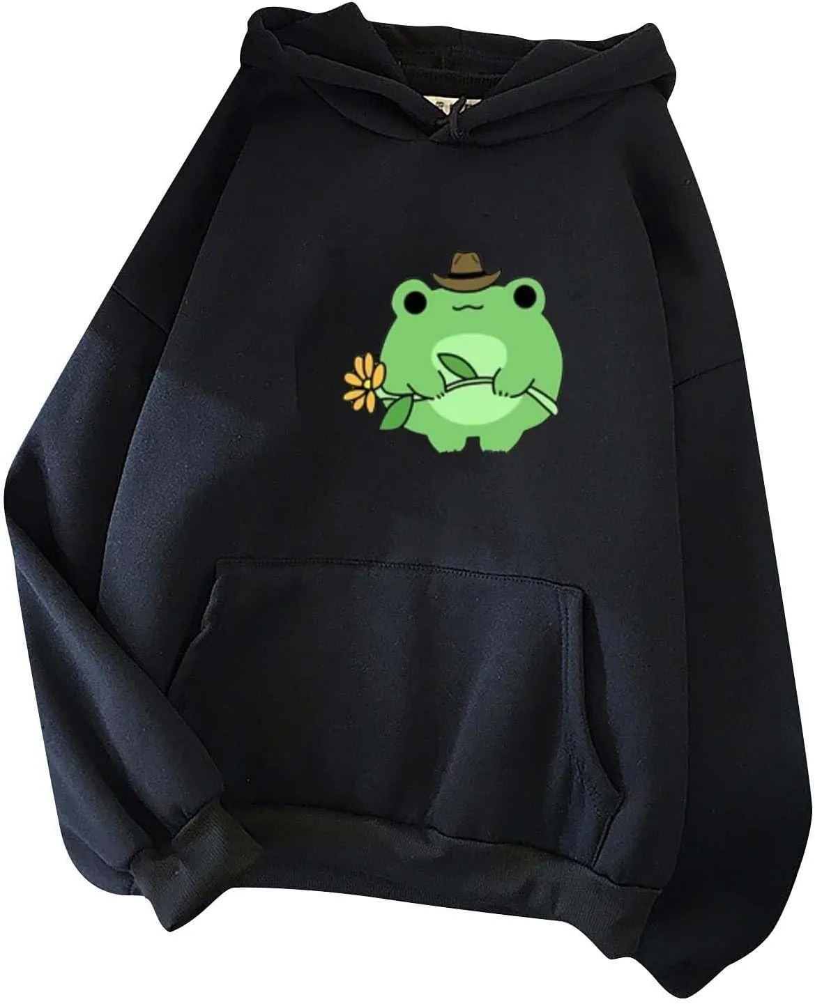 Attine Cute Frog Hoodie for Womens 2024 Long Sleeve Patchwork Sweatshirts Kawaii Frog Graphic Pullover with Pocket