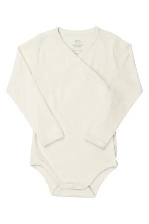 BABY RIB JERSEY BODY CROSSOVER W. LONGSLEEVE - CREAM