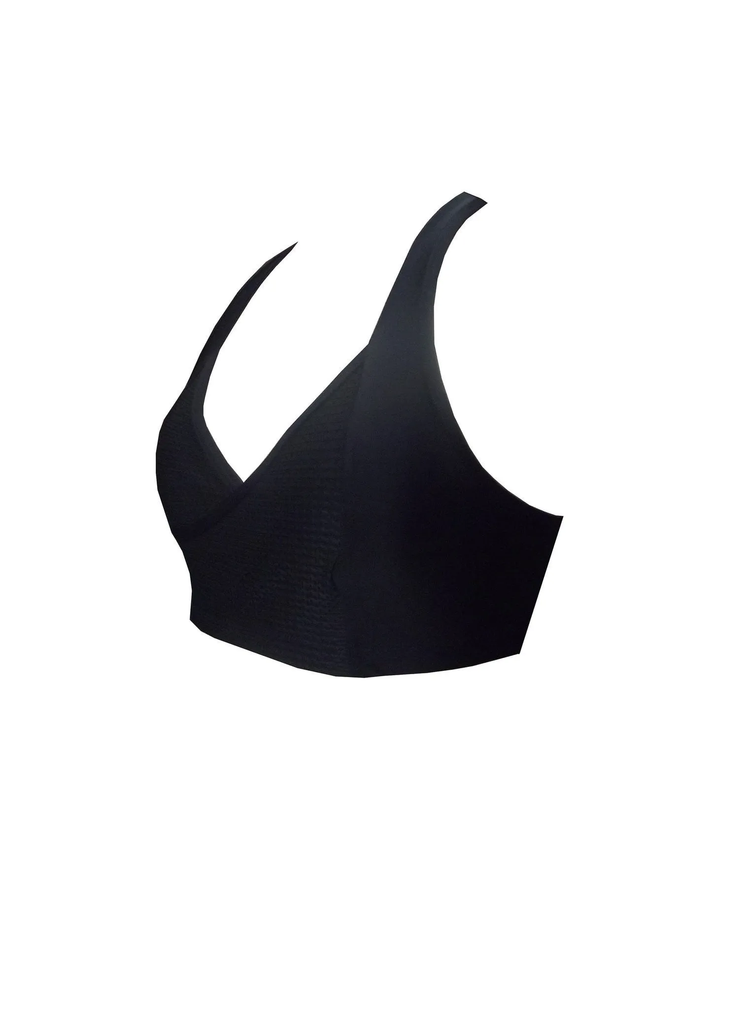 BK40 Matt Black & Mesh Contrast V Wrap Crop Top