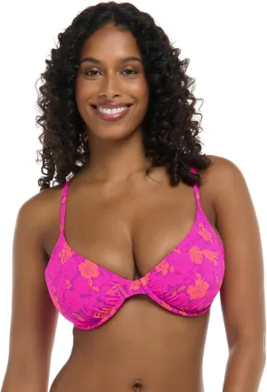 Body Glove Women's Solo Underwire D, Dd, E, F Cup Bikini Top Swimsuit with Adjustable 2-Way Back Detail