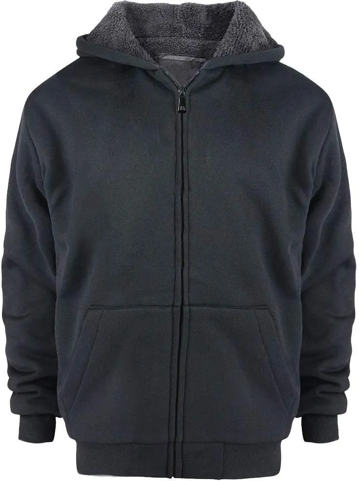 Boys Hoodies Full Zip Up Sherpa Lined Fleece Lined Athletic Youth Kids Sweatshirts,Size 8-16