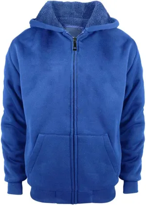 Boys Hoodies Full Zip Up Sherpa Lined Fleece Lined Athletic Youth Kids Sweatshirts,Size 8-16