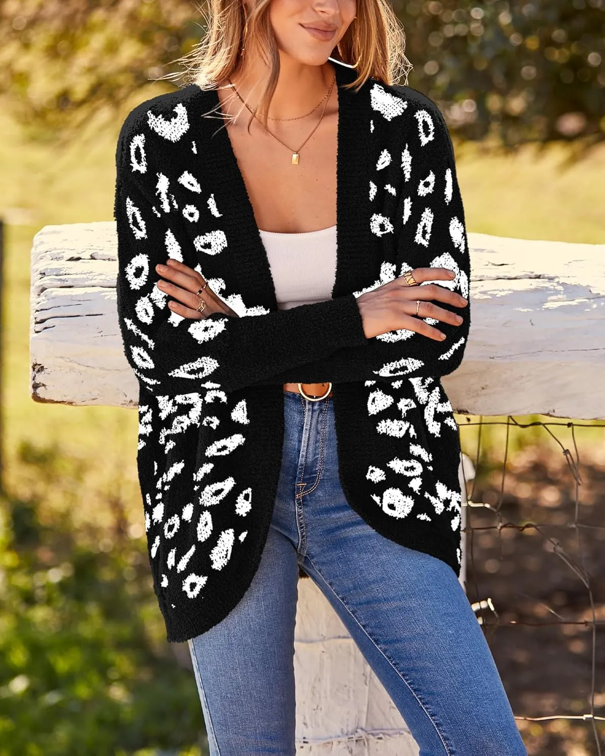 BTFBM Womens Cardigan Sweaters Long Sleeve Open Front Cardigans Fall Fashion Loose Knit Printed Outwear Spring Coats