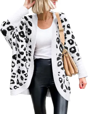 BTFBM Womens Cardigan Sweaters Long Sleeve Open Front Cardigans Fall Fashion Loose Knit Printed Outwear Spring Coats