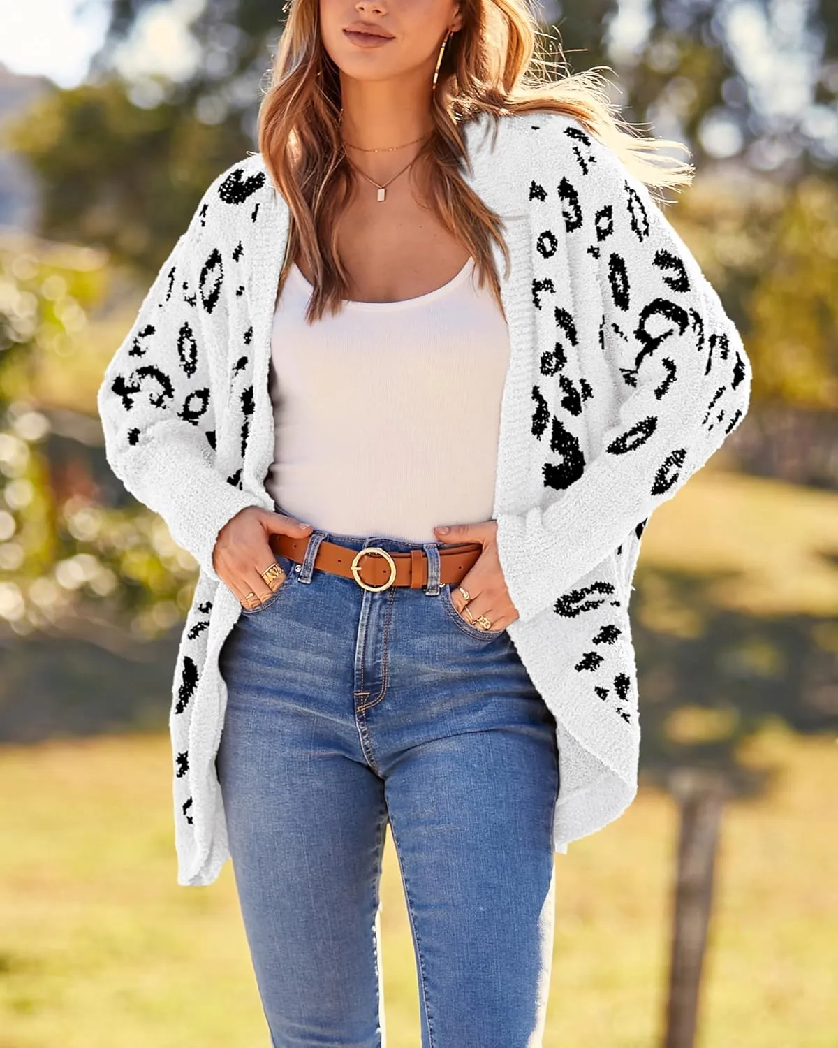 BTFBM Womens Cardigan Sweaters Long Sleeve Open Front Cardigans Fall Fashion Loose Knit Printed Outwear Spring Coats