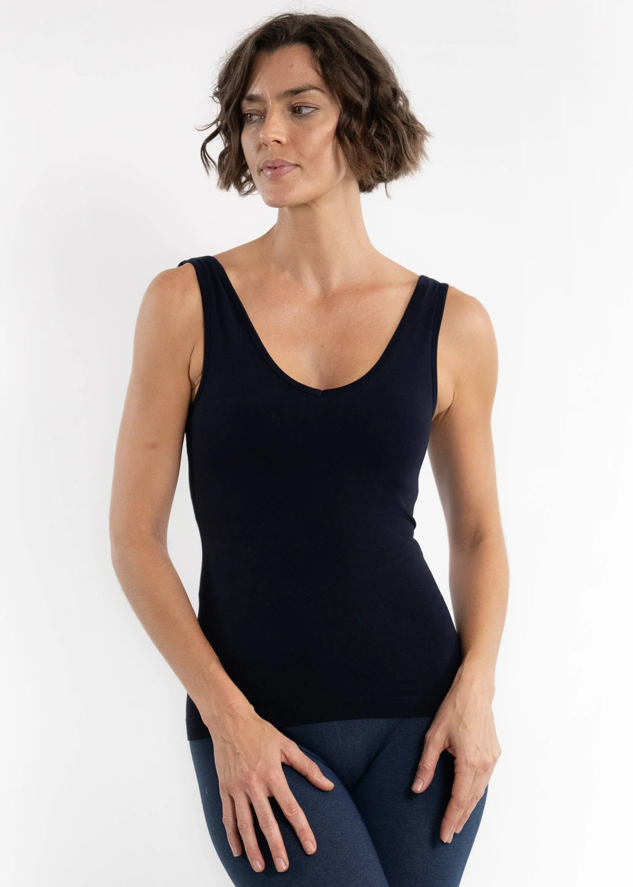 Built-In-Bra Tank: Neutral Grey