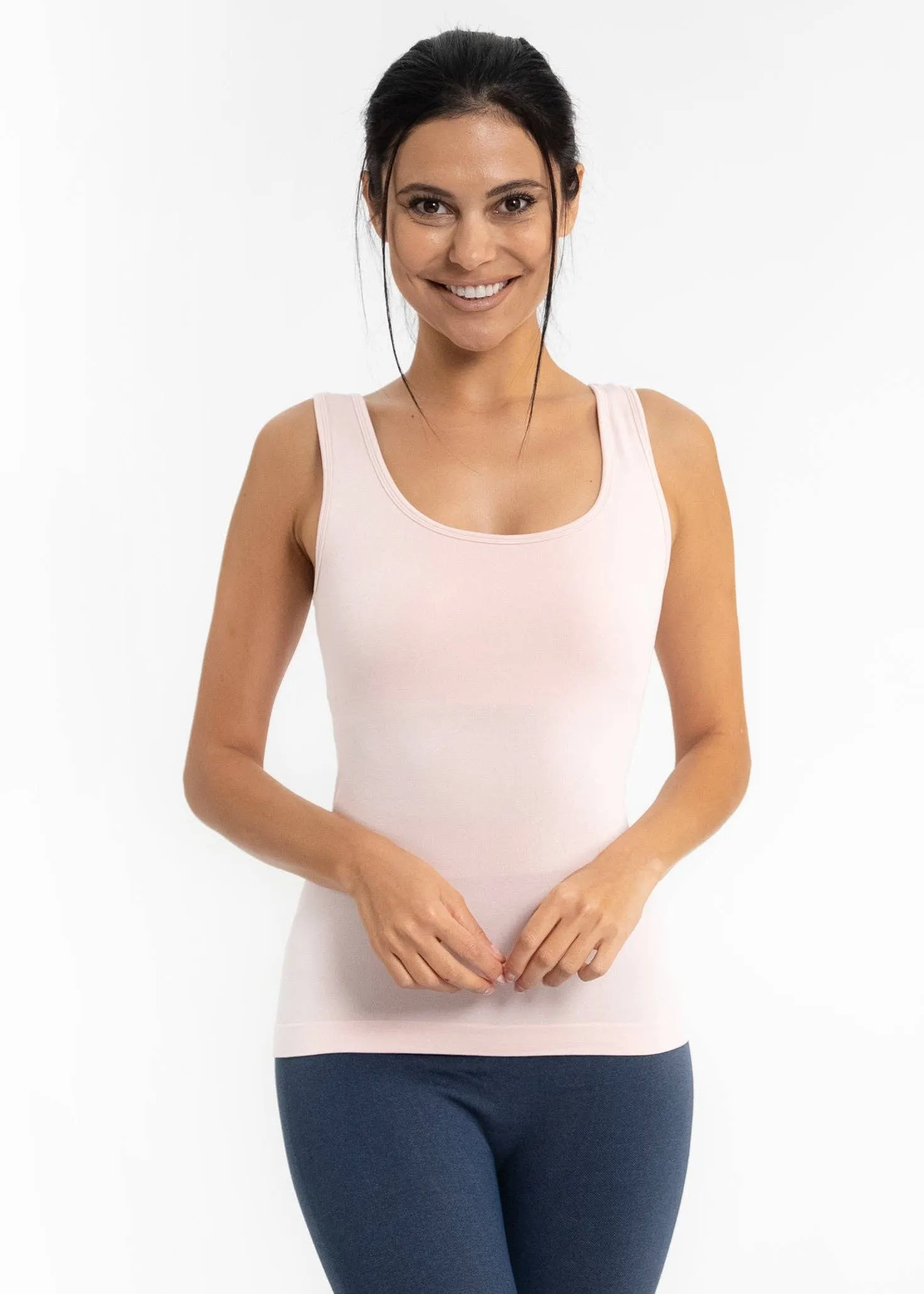 Built-In-Bra Tank: Neutral Grey