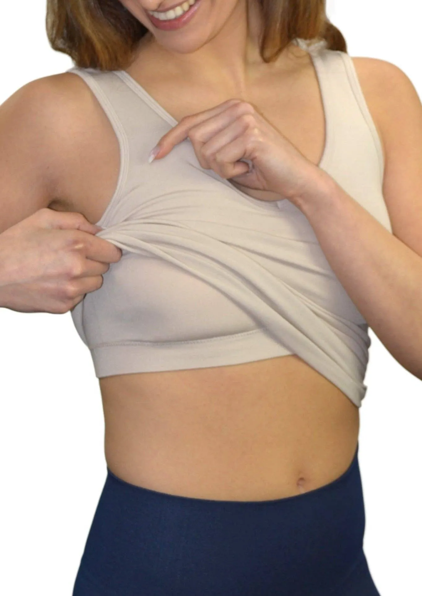 Built-In-Bra Tank: Neutral Grey
