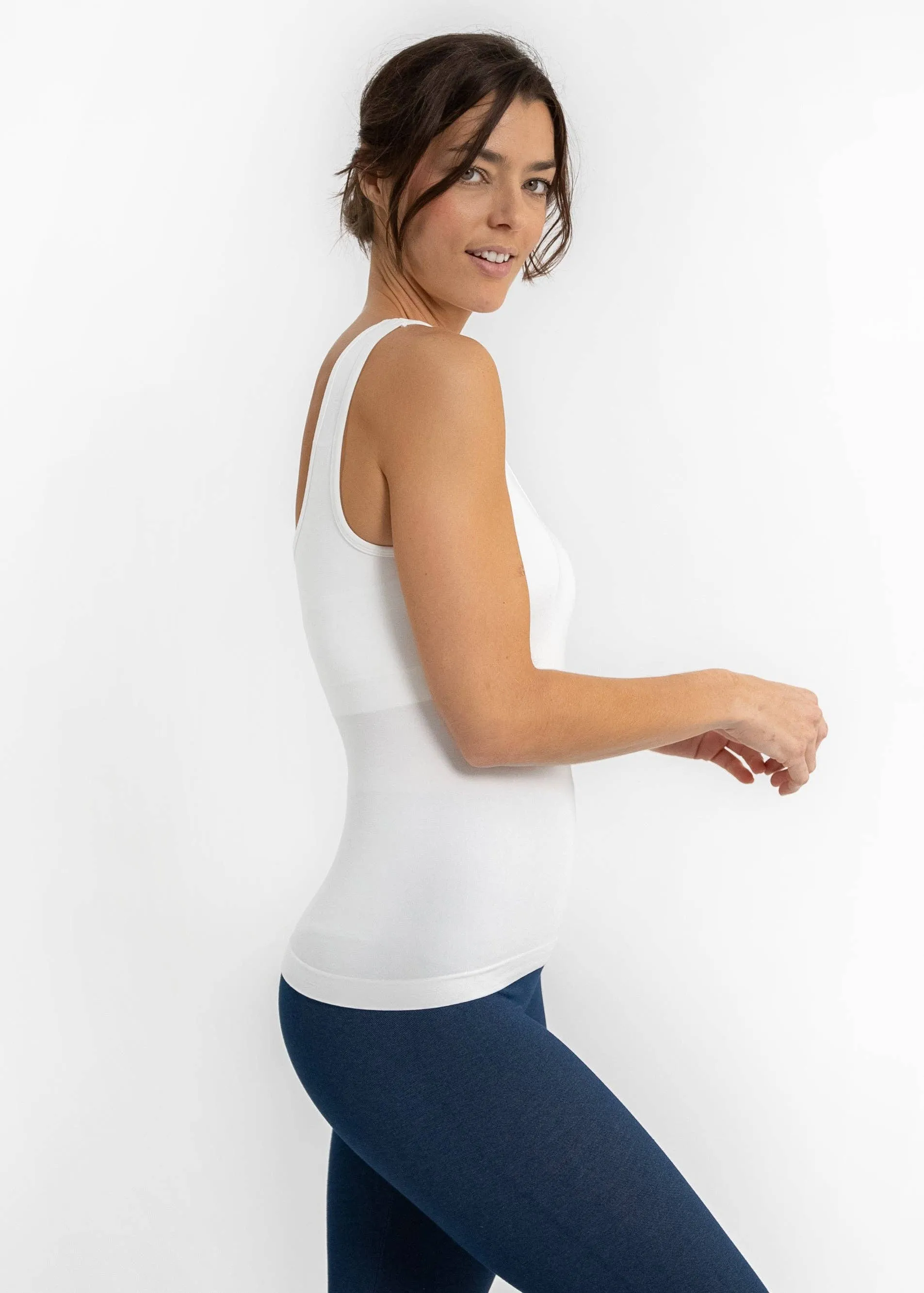Built-In-Bra Tank: Vintage Khaki