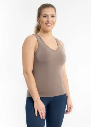 Built-In-Bra Tank: Vintage Khaki