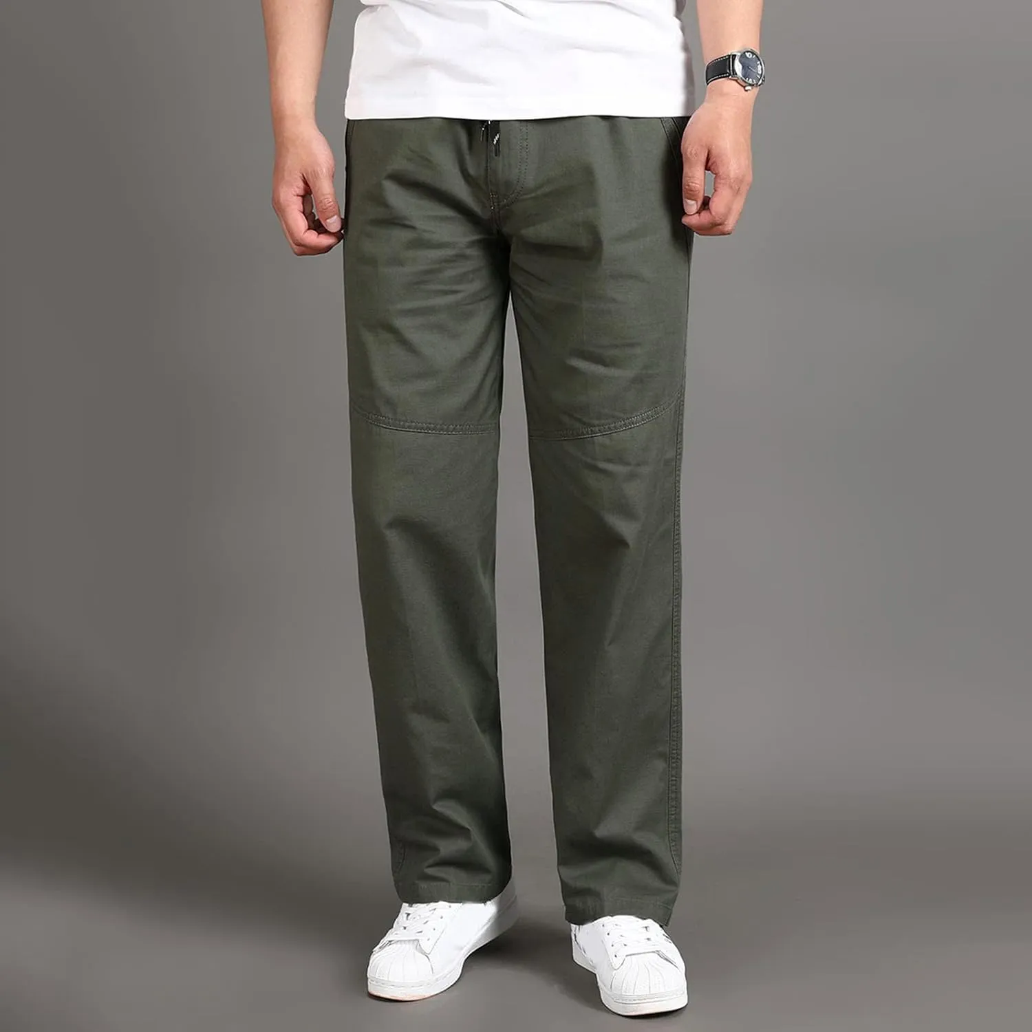 Cargo Pants for Men Work Flexible Waterproof Baggy Sweat Pants Lightweight Work Pants Relaxed Fit Straight Leg Tousers