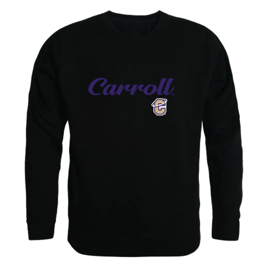 Carroll College Saints Script Fleece Crewneck Pullover Sweatshirt