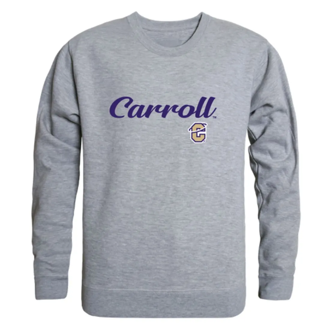 Carroll College Saints Script Fleece Crewneck Pullover Sweatshirt