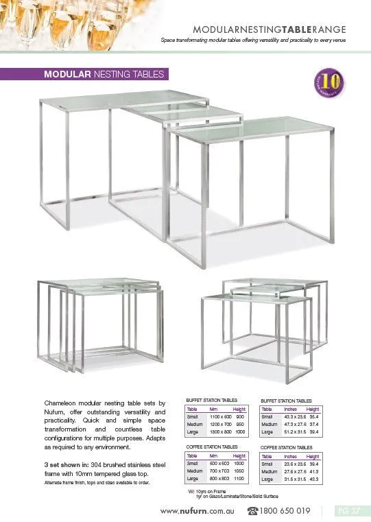 Chameleon Nesting Coffee Station Tables