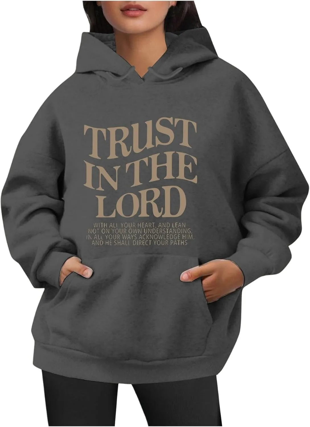 Christian Sweatshirts For Women Trust In The Lord Hoodies Long Sleeve Oversized Hoodies Faith Bible Verse Sweatshirt