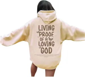 Christian Women's Oversized Blue Hoodie, Size Large