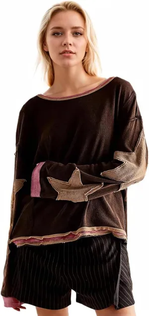 Comfort Colors Sweatshirt, Women Cotton Oversized Sweatshirt Lightweight Long Sleeve Crewneck Hoodies
