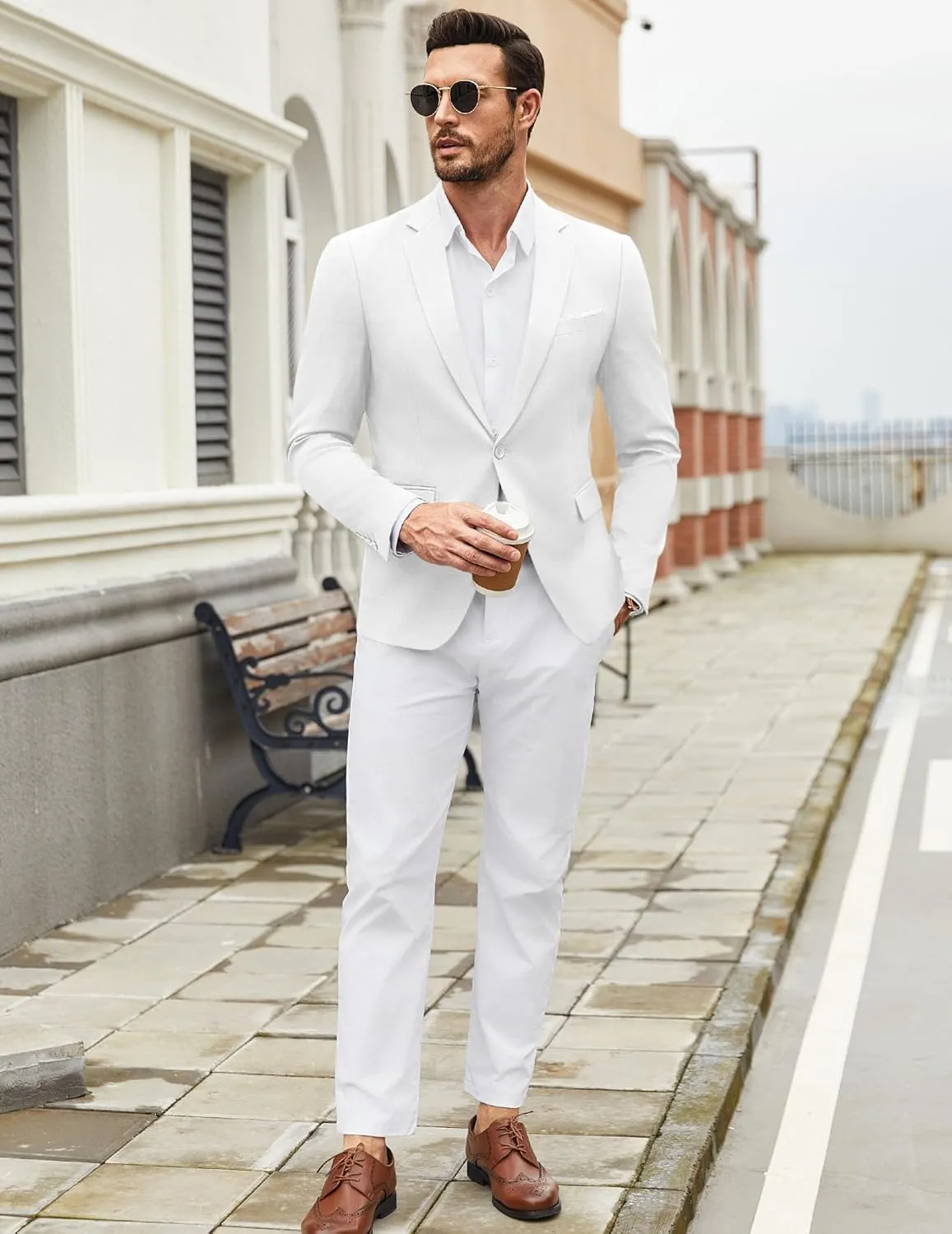 COOFANDY Mens Casual Blazer Suit Jackets Slim Fit One Button Sport Coats Lightweight Business Sports Jackets