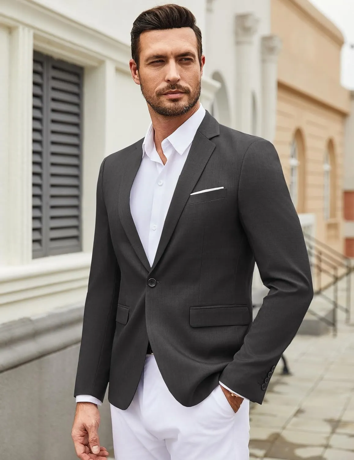 COOFANDY Mens Casual Blazer Suit Jackets Slim Fit One Button Sport Coats Lightweight Business Sports Jackets