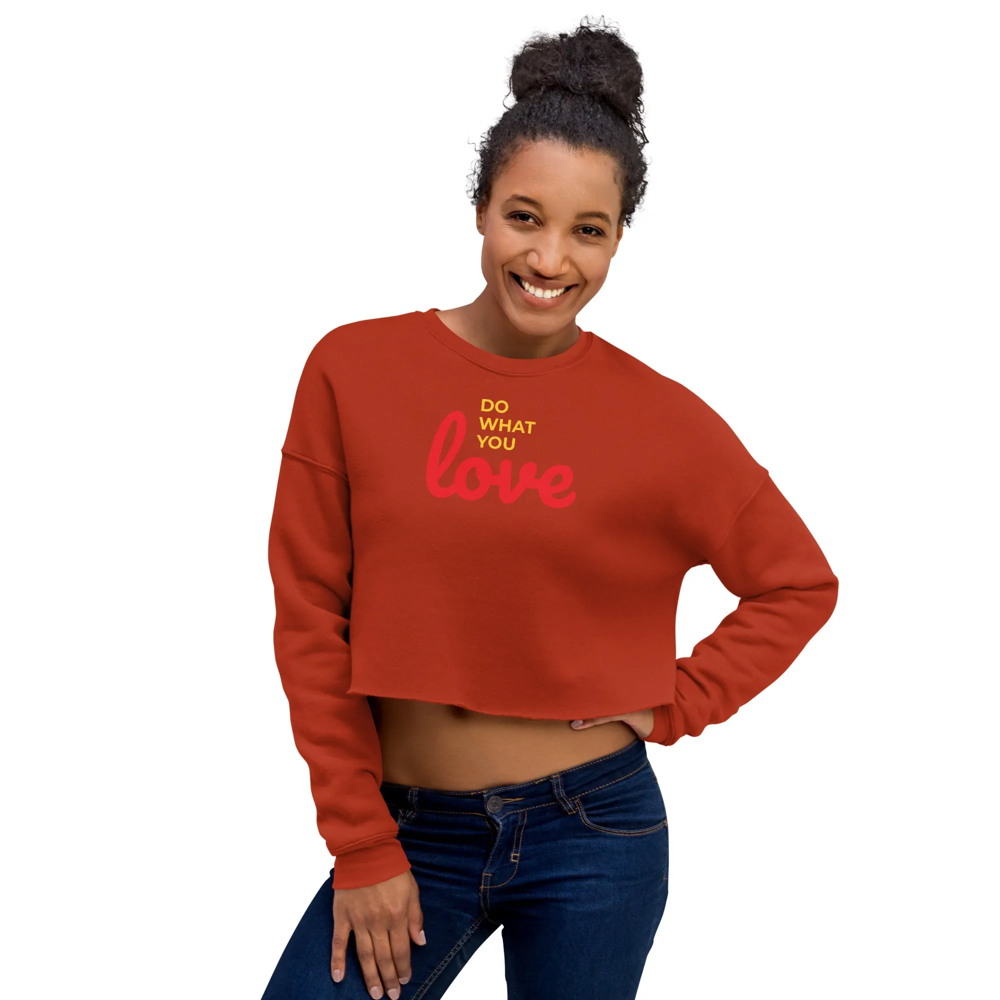 Crop Sweatshirt Womens (Do What You Love - Motivation 001)