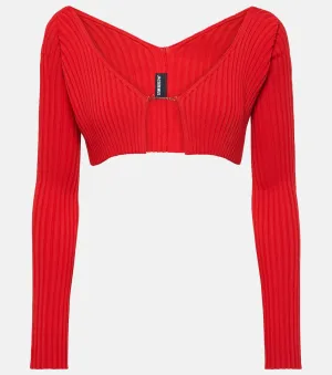 Cropped cardigan la maille pralù Jacquemus, red