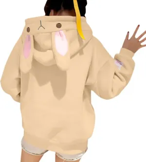 Cute Hoodies For Women Oversized Y2K Pullover Bunny Ear Hooded Sweatshirts With Pockets Long Sleeve Outfits Fall Clothes 2023