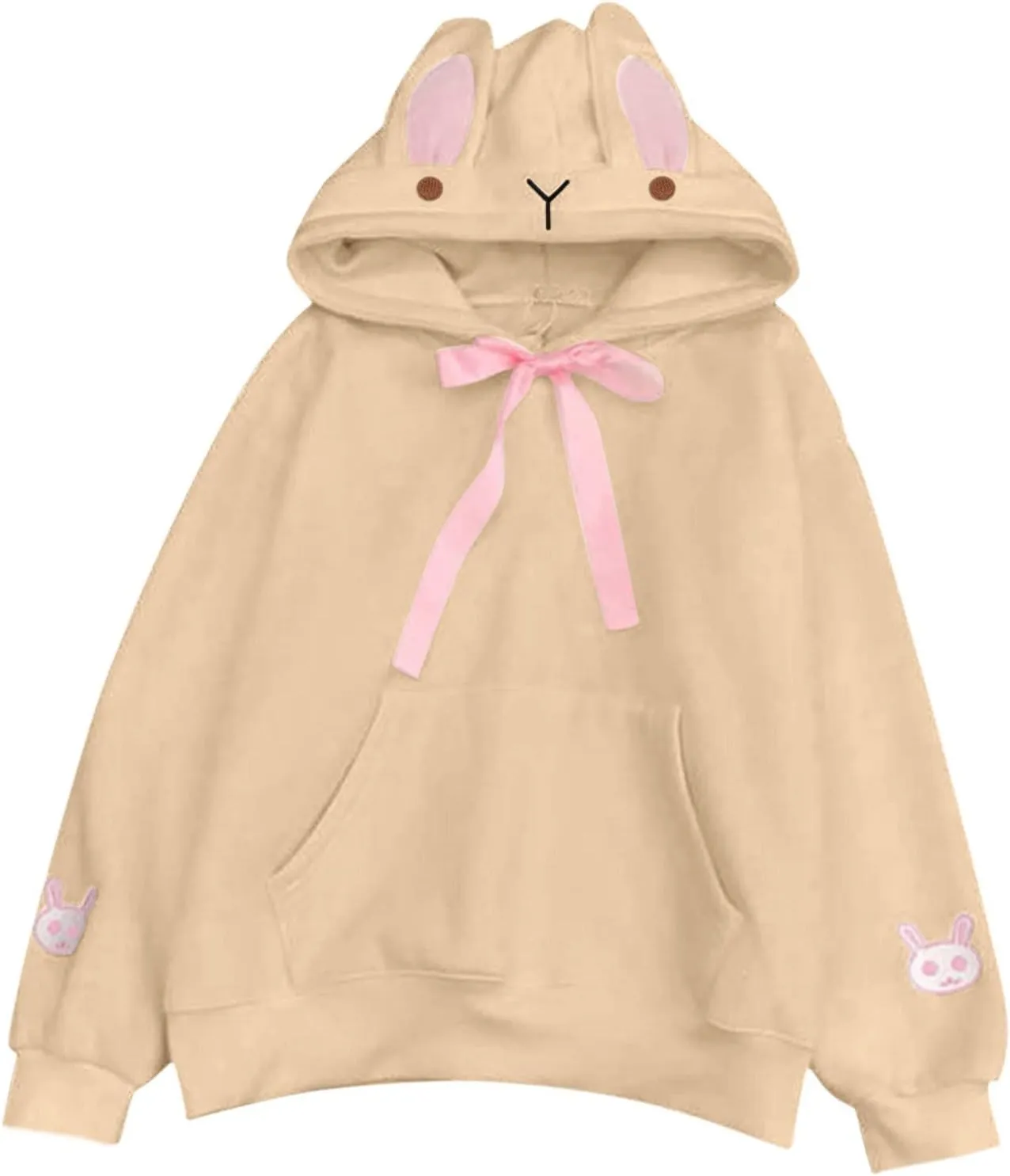 Cute Hoodies For Women Oversized Y2K Pullover Bunny Ear Hooded Sweatshirts With Pockets Long Sleeve Outfits Fall Clothes 2023
