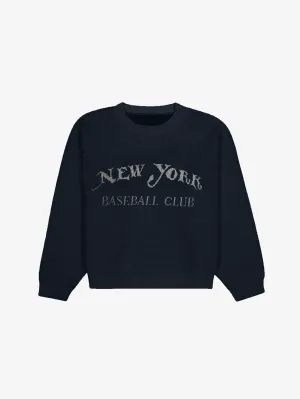 DARK BLUE KNIT SWEATER "BASEBALL CLUB"