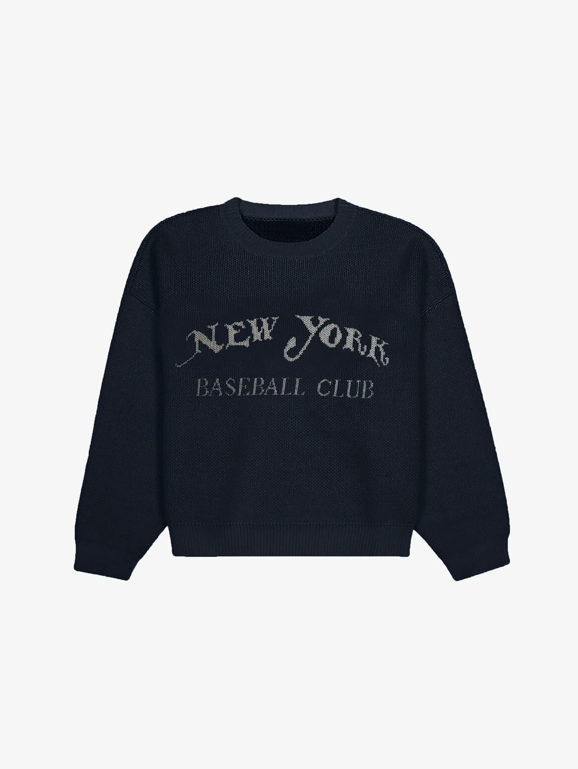 DARK BLUE KNIT SWEATER "BASEBALL CLUB"