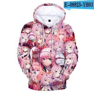 DARLING In The FRANXX 3D Hoodies - Anime Hooded Pullovers