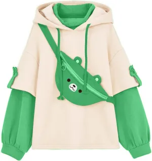 Dino Hoodies for Women Teen Girls Cute Kawaii Dinosaur Pullover Tops Long Sleeve Hooded Sweatshirt